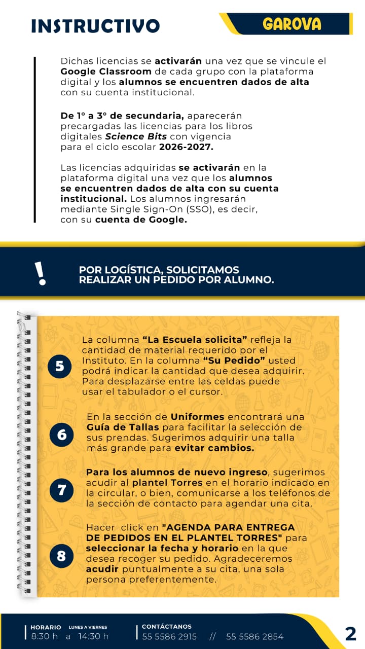 Página 2 del manual de pedido